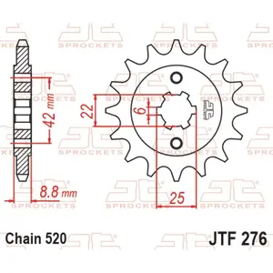 Standard Steel Motorcycle Sprocket JT Sprockets 520 Honda CM 400 T (NC01) 15T image-0