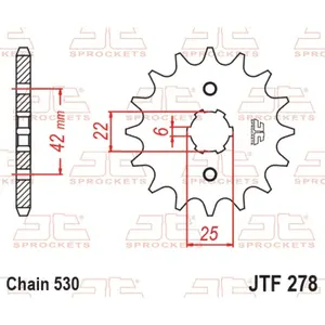 Standard Steel Motorcycle Sprocket JT Sprockets 530 Honda CB 450 SC Nighthawk / Honda CM 400 T (NC01) 15T image-0