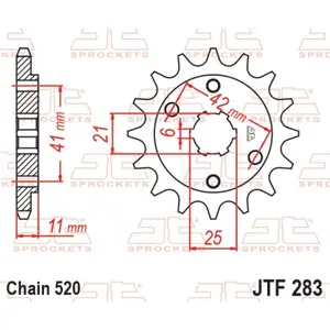 Standard Steel Motorcycle Sprocket JT Sprockets 520 Honda NSR 250 R (MC16) 14T image-0