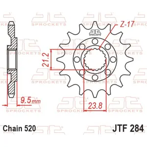 Standard Steel Motorcycle Sprocket JT Sprockets 520 HM CRM F450R Supermoto / Honda CRF 450 X (PE06) 12T image-0
