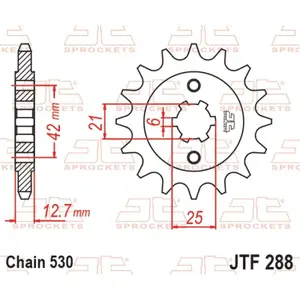 Standard Steel Motorcycle Sprocket JT Sprockets 530 Honda CB 500 K Four (CB500) 17T image-0