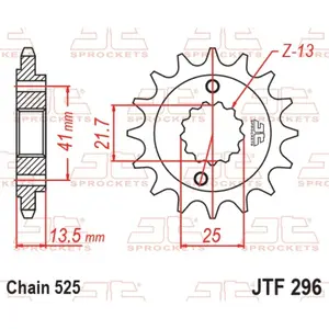 Standard Steel Motorcycle Sprocket JT Sprockets 525 Honda VT 600 C Shadow (PC21) 15T image-0