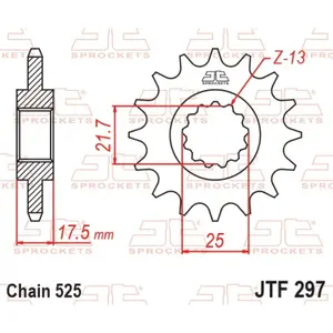 Standard Steel Motorcycle Sprocket JT Sprockets 525 Honda CBF 500 ABS (PC39) 15T image-0