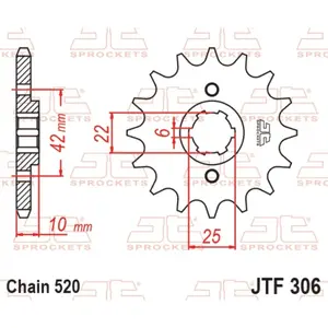 Standard Steel Motorcycle Sprocket JT Sprockets 520 Honda NX 650 Dominator (RD02) 15T image-0