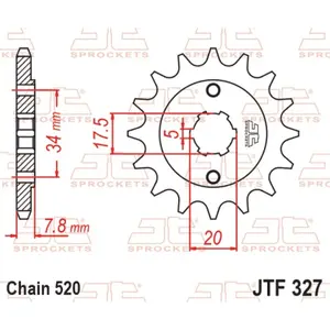 Standard Steel Motorcycle Sprocket JT Sprockets 520 Kymco Mxer 50 / Honda VT 125 C2 Shadow (JC29) / HM CRF 230 F 15T image-0