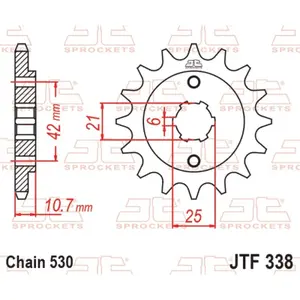 Standard Steel Motorcycle Sprocket JT Sprockets 530 Honda CB 650 (RC03) 16T image-0