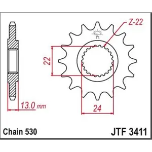 Standard Steel Motorcycle Sprocket JT Sprockets 530 Can Am DS 650 16T image-0