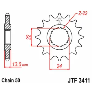 Standard Steel Motorcycle Sprocket JT Sprockets 530 Can Am DS 650 16T image-1