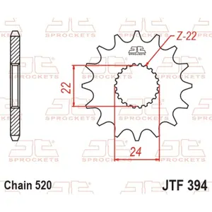 Standard Steel Motorcycle Sprocket JT Sprockets 520 HM CRM 125 Derapage 2T / Aprilia AF1 125 Europe 15T image-0