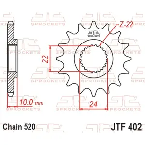 Standard Steel Motorcycle Sprocket JT Sprockets 520 BMW F 650 GS Dakar (0173) / Aprilia Tuareg 350 15T image-0