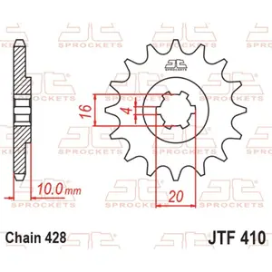 Standard Steel Motorcycle Sprocket JT Sprockets 428 Suzuki VL 125 Intruder / Hyosung 125 Karion RT 15T image-0