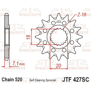Mud-Resistant Steel Motorcycle Sprocket JT Sprockets 520 Suzuki RM-Z 250 13T image-0