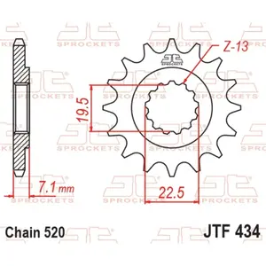Standard Steel Motorcycle Sprocket JT Sprockets 520 Suzuki VL 250 Intruder 16T image-0