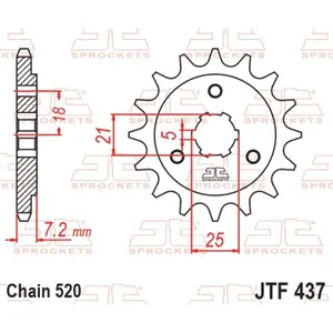 Standard Steel Motorcycle Sprocket JT Sprockets 520 Suzuki DR 650 RS 15T image-0