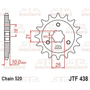 Standard Steel Motorcycle Sprocket JT Sprockets 520 Suzuki DR 800 S 15T image-0