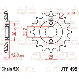 Standard Steel Motorcycle Sprocket JT Sprockets 520 Ducati 750 Paso 15T image-0