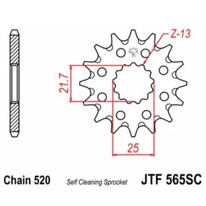 Mud-Resistant Steel Motorcycle Sprocket JT Sprockets 520 Aprilia RS 250 / CF Moto 650 GT / Kawasaki Ninja 650 ABS KRT Edition (EX650K) 13T image-0