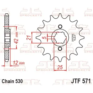 Standard Steel Motorcycle Sprocket JT Sprockets 520 Yamaha XJ 600 (51J) 16T image-0