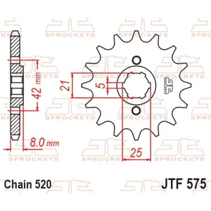 Standard Steel Motorcycle Sprocket JT Sprockets 520 Yamaha XT 600 Z Tenere 15T image-0