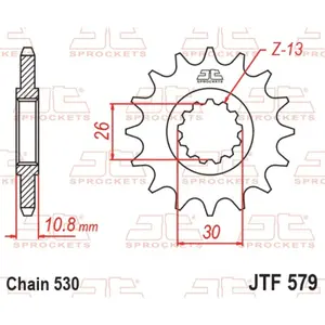 Standard Steel Motorcycle Sprocket JT Sprockets 530 Yamaha FZS 1000 Fazer (RN06) 17T image-0