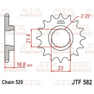 Standard Steel Motorcycle Sprocket JT Sprockets 520 Yamaha XJ 600 S Diversion (RJ01) 16T image-0
