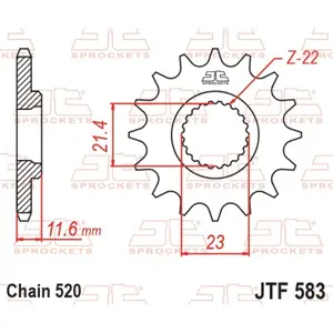 Standard Steel Motorcycle Sprocket JT Sprockets 520 Yamaha TT-R 250 13T image-0