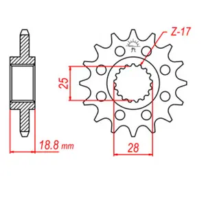 Standard Steel Motorcycle Sprocket JT Sprockets 525 Aprilia RSV 1000 / Husqvarna Nuda 900 R ABS 15T image-2