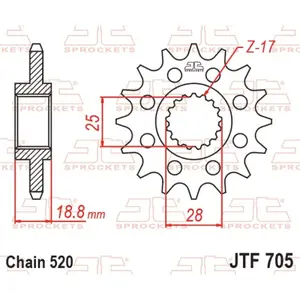 Standard Steel Motorcycle Sprocket JT Sprockets 520 Aprilia RSV4 Factory 16T image-0