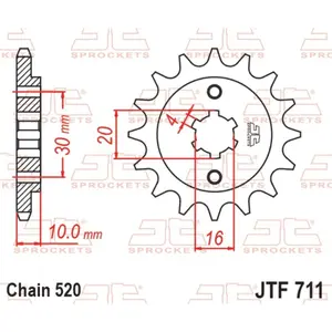 Standard Steel Motorcycle Sprocket JT Sprockets 520 Cagiva Freccia 125 14T image-0