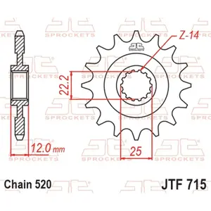 Standard Steel Motorcycle Sprocket JT Sprockets 520 Gas Gas FSE 400 / Vor SM450 13T image-0