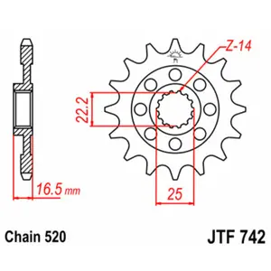 Standard Steel Motorcycle Sprocket JT Sprockets 520 Ducati Supersport S 15T image-0
