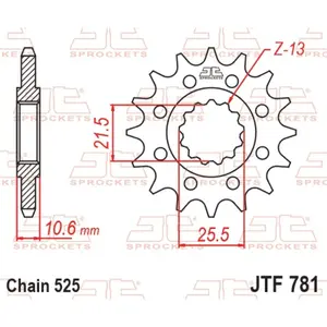 Standard Steel Motorcycle Sprocket JT Sprockets 525 Benelli BN 302 14T image-0