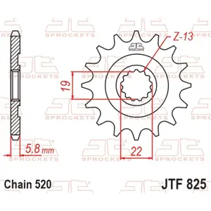 Mud-Resistant Steel Motorcycle Sprocket JT Sprockets 520 Husqvarna TE 310 I.E (A301AA) 13T image-0