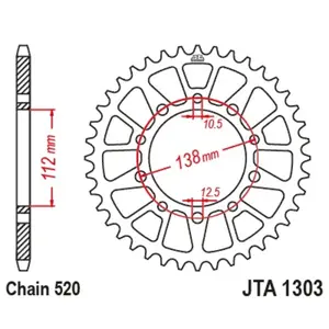 Standard Aluminium Motorbike Sprocket JT Sprockets 520 Honda CBR 600 F (PC41) / Honda CBR 600 F ABS (PC41) / Honda CBR 900 RR Fireblade (SC33) 48T image-0