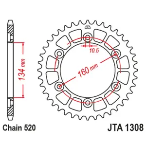 Standard Aluminium Motorbike Sprocket - 520 JT Sprockets image-0