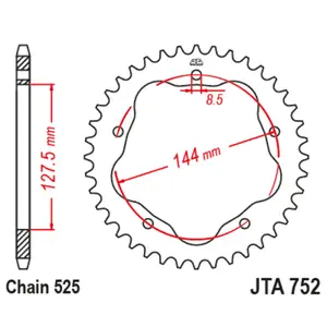 Standard Aluminium Motorcycle Sprocket JT Sprockets 525 image-0