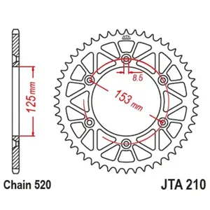 Motorcycle crown JT Sprockets BETA RR 125 2T ENDURO [125]/BETA RR 250 2T ENDURO [250]/BETA RR 300 2T ENDURO image-0