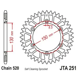 Motorcycle crown JT Sprockets 520 Fantic XX 125 image-0