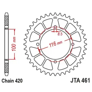 Motorcycle crown JT Sprockets Kawasaki KX 80 BIG WHEELS 19/16 (KX80Y) [80]/Kawasaki KX 80 BIG WHEELS 19/16 (KX80Z) [80]/Kawasaki KX 85 BIG WHEELS 19/16 (KX85B) [85] image-0