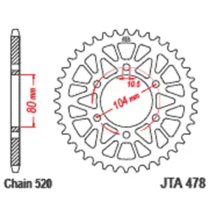Motorcycle crown JT Sprockets Kawasaki Ninja ZX-6 R ABS (ZX636G) [636]/Kawasaki Ninja ZX-6 R ABS KRT EDITION (ZX636G) [636]/Kawasaki Ninja ZX-6R [636] image-2
