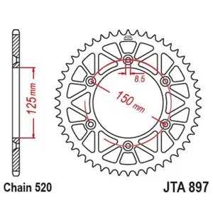 Motorcycle crown JT Sprockets 520 AJP/Cfmoto image-3