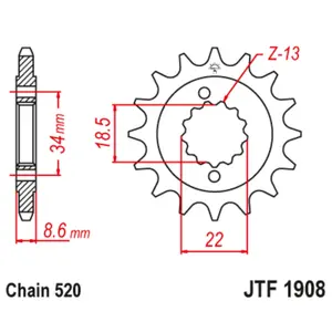Motorcycle sprocket JT Sprockets 520 image-0