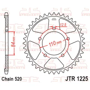 Motorcycle crown JT Sprockets Honda CMX 500 A REBEL ABS (PC56) [500]/Honda CB 500 X ABS (PC62) [500]/Honda CBR 500 R ABS (PC62) [500] image-0
