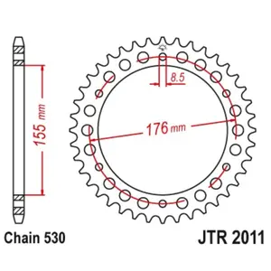 Motorcycle crown JT Sprockets Triumph Speed Triple 1050 ABS [1050]/Triumph Speed Triple 1050 R ABS [1050]/Triumph Speed Triple 1050 RS [1050] image-0