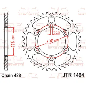 Motorcycle crown JT Sprockets Kawasaki Ninja 125 ABS SPECIAL EDITION (BX125A) [125]/Kawasaki Z 125 ABS SPECIAL EDITION (BR125K) [125]/Kawasaki Ninja 125 ABS (BX125A) [125] image-0