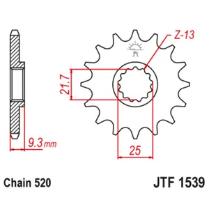 Motorcycle sprocket JT Sprockets Kawasaki Ninja 250 R (EX250K) [250]/Kawasaki Z 300 ABS (ER300B) [300]/Kawasaki Z 300 ABS SPECIAL EDITION [300] image-0