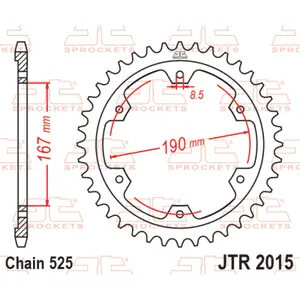 Motorcycle crown JT Sprockets Triumph TIGER 900 GT [900]/Triumph TIGER 900 [900]/Triumph TIGER 900 RALLY [900] image-0