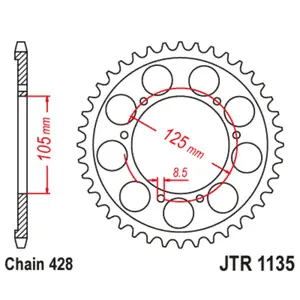 Motorcycle crown JT Sprockets Aprilia RX 125 [125]/Aprilia 125 SX E4 [125]/Aprilia SX 125 [125] image-0