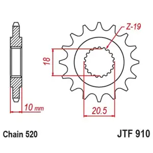 Motorcycle sprocket JT Sprockets ZONTES 125 SCRAMBLER [125]/ZONTES 125 URBAN [125]/ZONTES 125 HYPER TRAIL [125] image-1