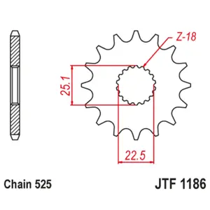 Motorcycle sprocket JT Sprockets Triumph Thruxton 1200 TFC ABS [1200]/Triumph Bonneville 1200 BOBBER ABS [1200]/Triumph Speed TWIN 1200 ABS [1200] image-0
